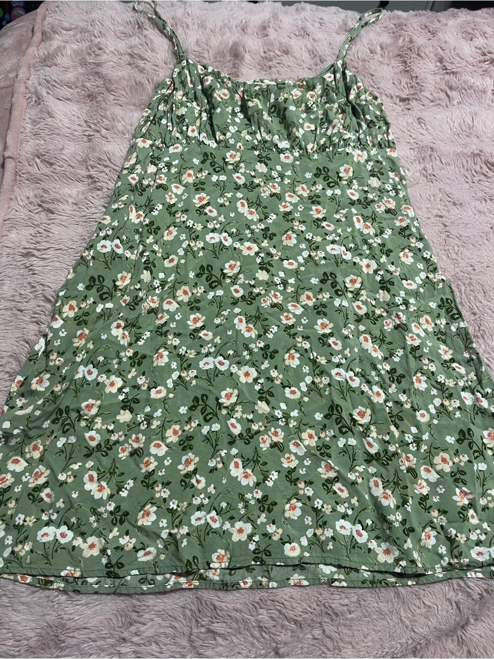Green Floral A-Line Skirt - Classic Women's Spring Style